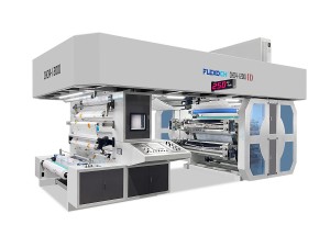 Central Drum 4 Colour CI Flexo Printing Machine with Slitter unit/full turn bar