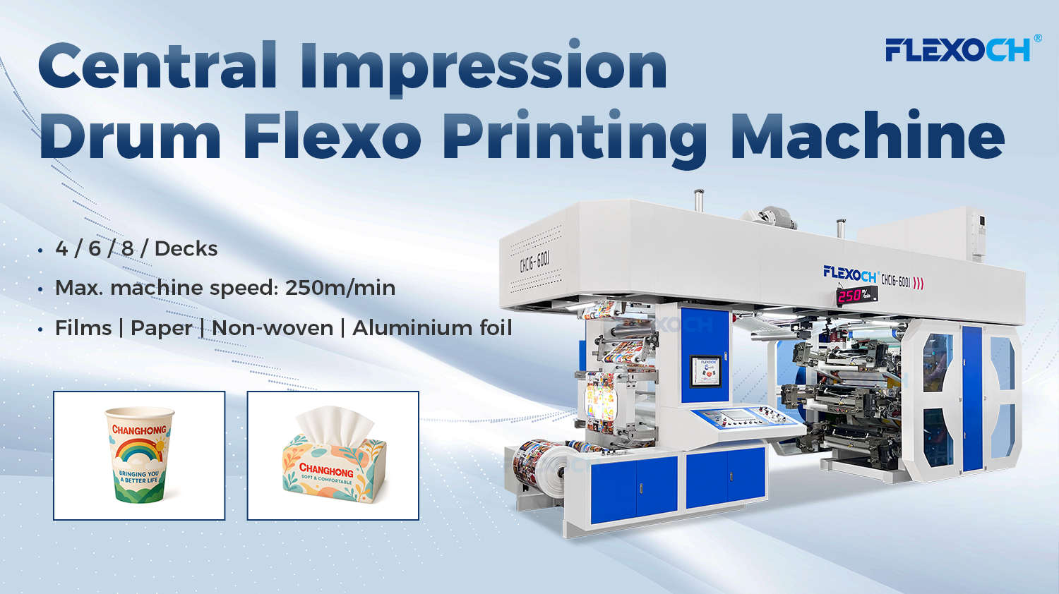 SOLUTION FOR CENTRAL IMPRESSION DRUM FLEXO PRINTING MACHINE TO ACHIEVE HIGH-SPEED PRECISION PACKAGING PRINTING